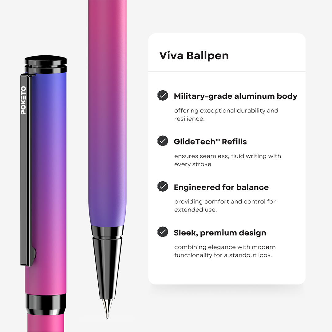 Poketo Ombre Dual Shade Metallic Ball Pen Set (Set of 3)