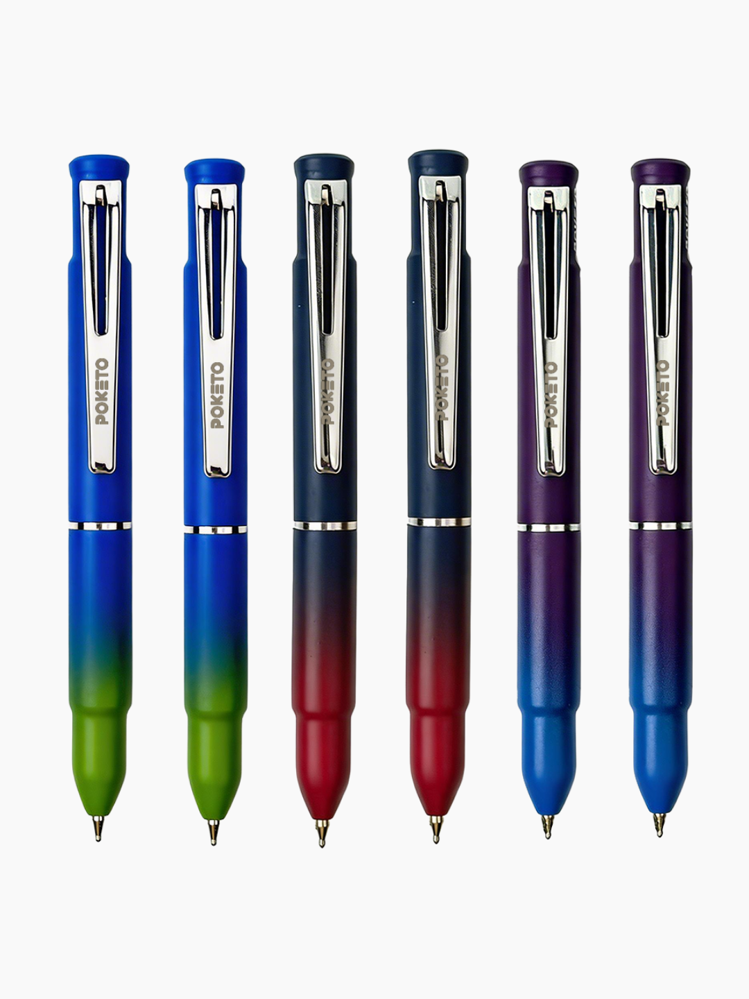 Poketo Nano Ombre Dual Shade Ball Pen - World's Smallest Pocket Size Ball Pen (Pack of 3)
