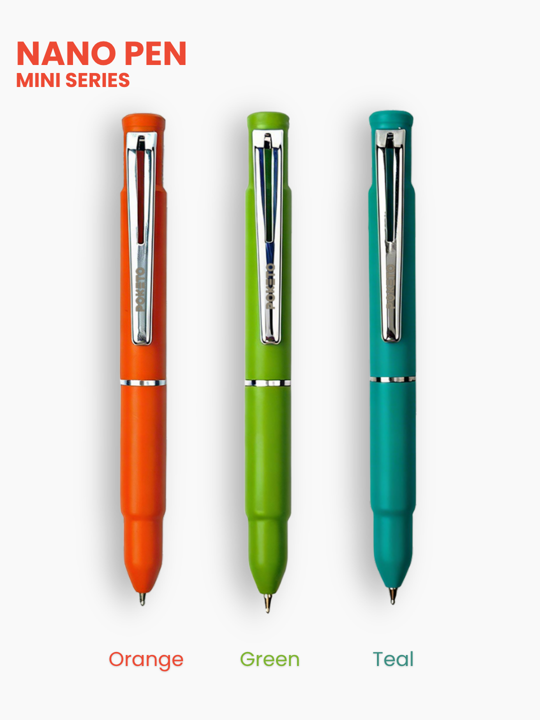 Poketo Nano Solid & Ombre Ball Pen - World's Smallest Pocket Size Ball Pen (Pack of 5)