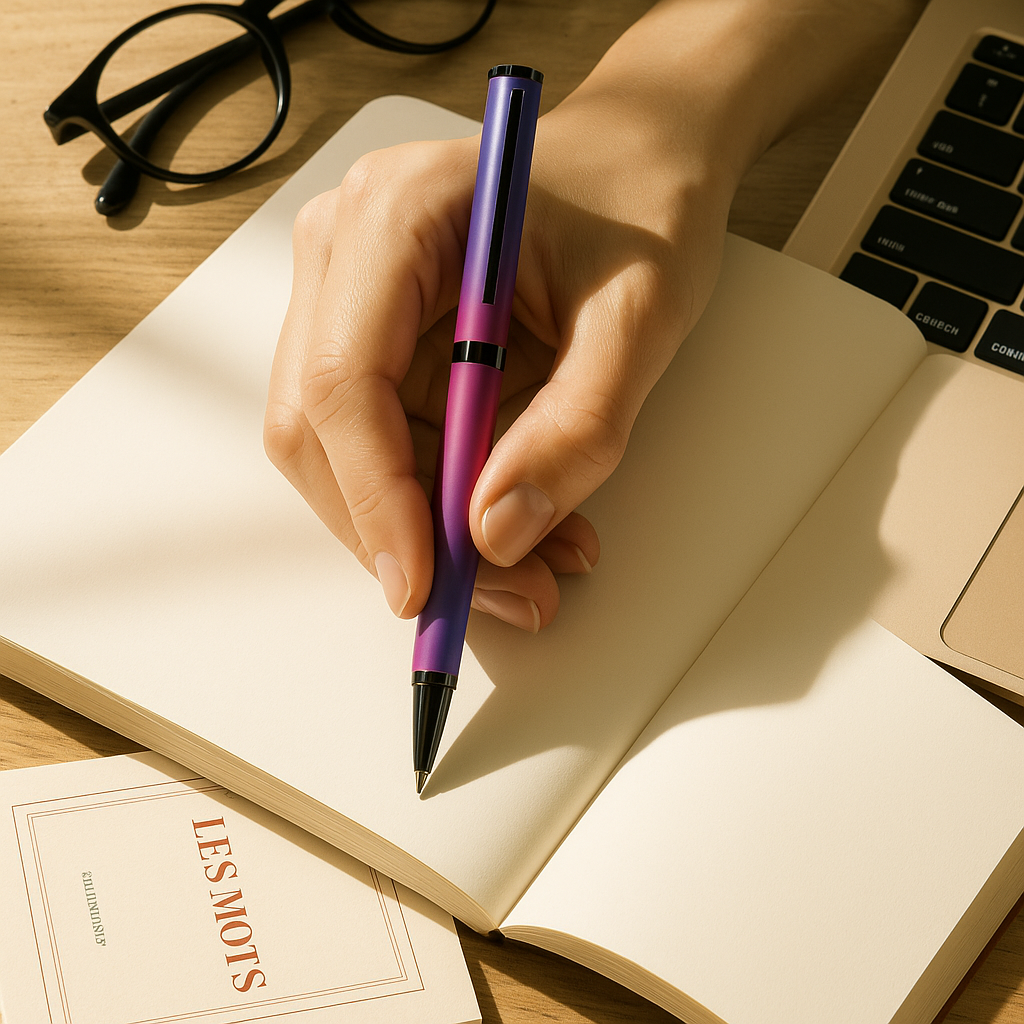 Poketo Ombre Dual Shade Metallic Ball Pen - Purple Authority