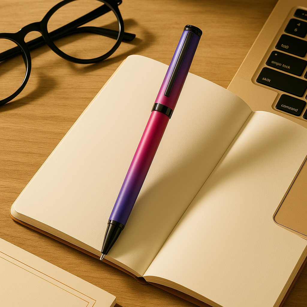 Poketo Ombre Dual Shade Metallic Roller & Ball Pen Set (6 Pens)