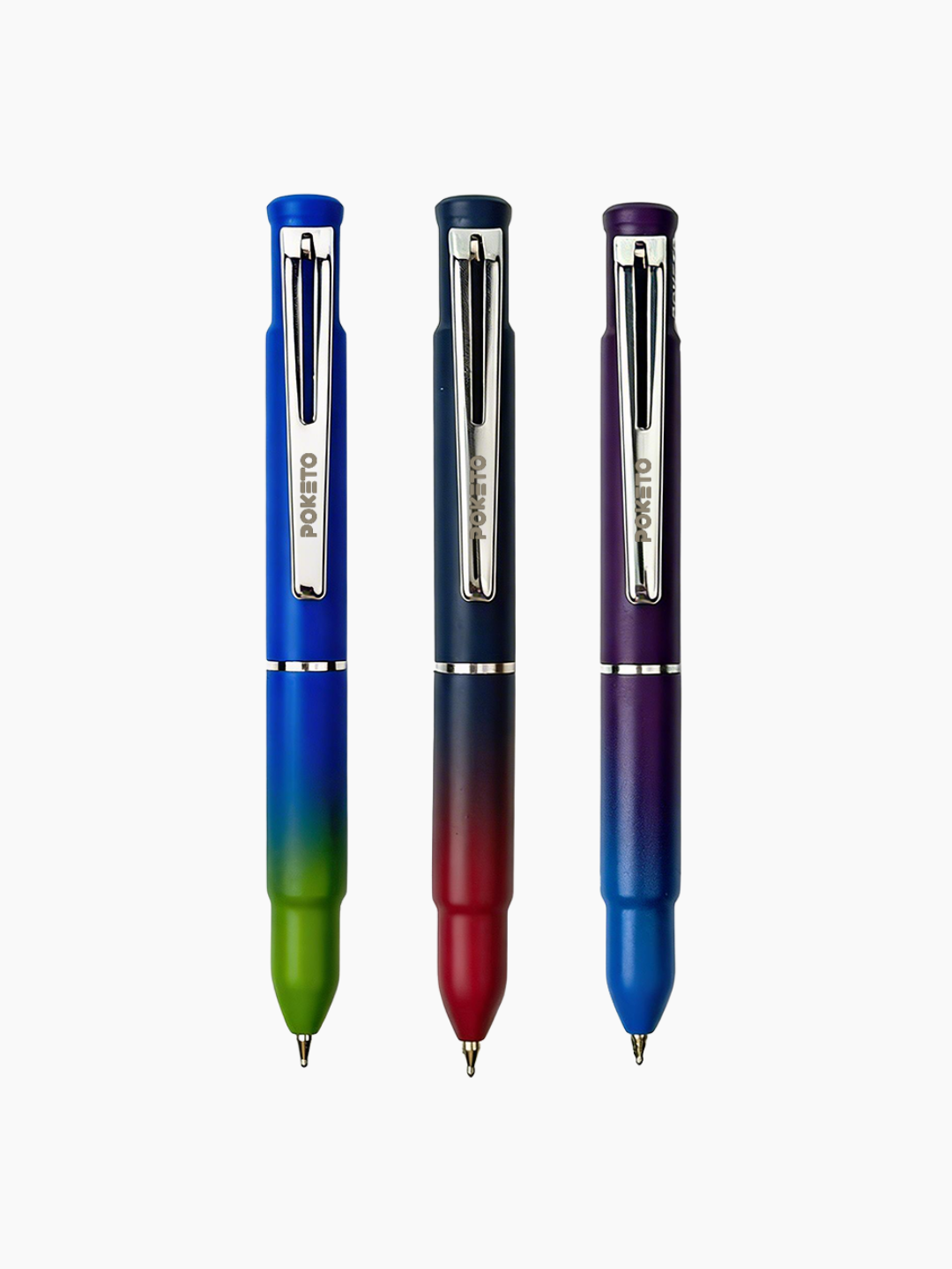 Poketo Nano Ombre Dual Shade Ball Pen - World's Smallest Pocket Size Ball Pen (Pack of 3)