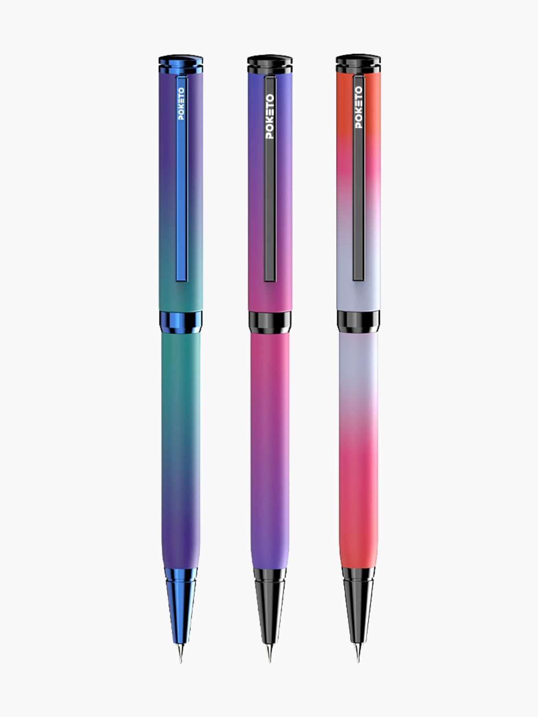 Poketo Ombre Dual Shade Metallic Ball Pen Set (Set of 3)