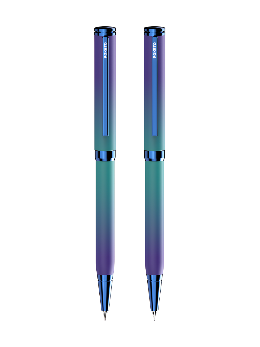 Poketo Ombre Dual Shade Metallic Ball Pen - Midnight Aqua