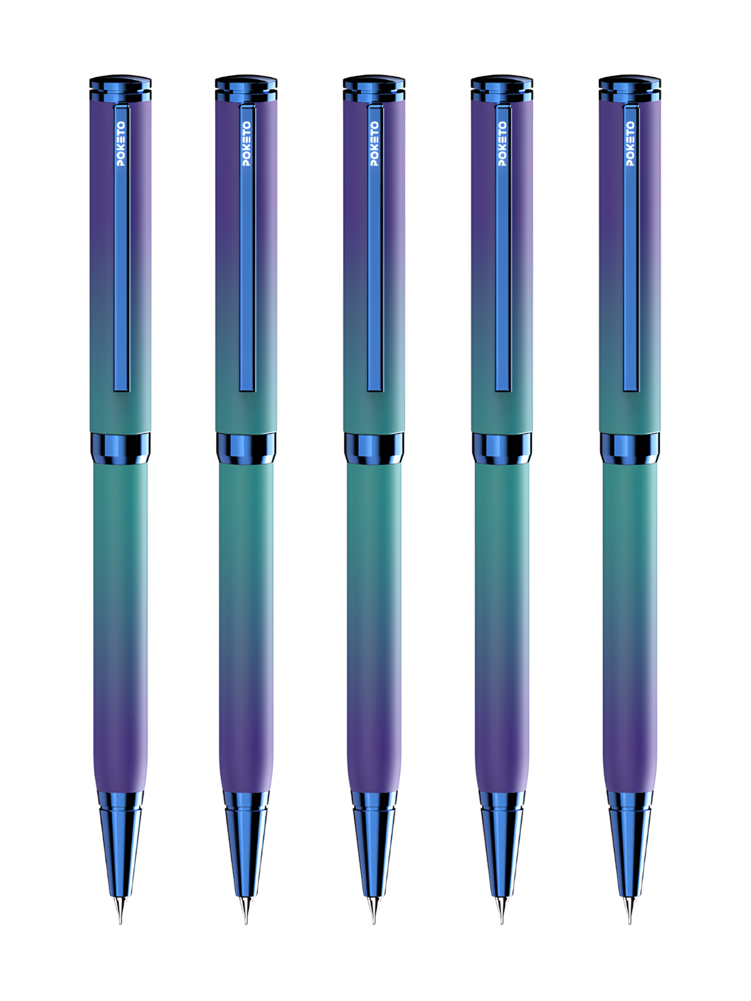 Poketo Ombre Dual Shade Metallic Ball Pen - Midnight Aqua