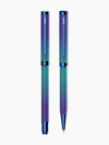 Poketo Ombre Dual Shade Metallic Roller & Ball Pen Set - Midnight Aqua