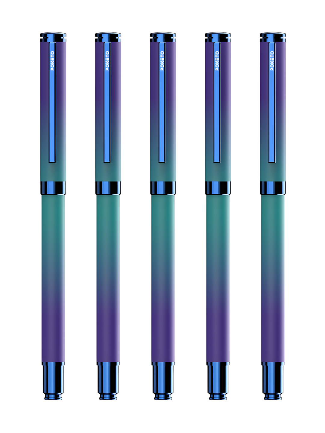 Poketo Ombre Dual Shade Metallic Roller Pen - Midnight Aqua