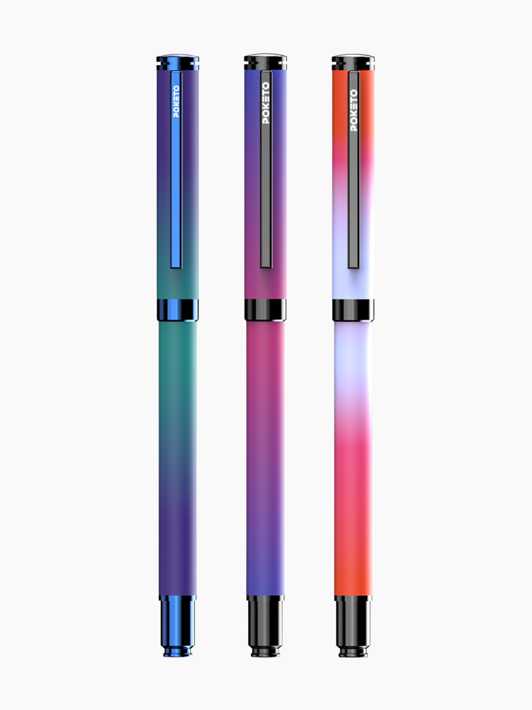 Poketo Ombre Dual Shade Metallic Roller Pen Set (3 Pens)