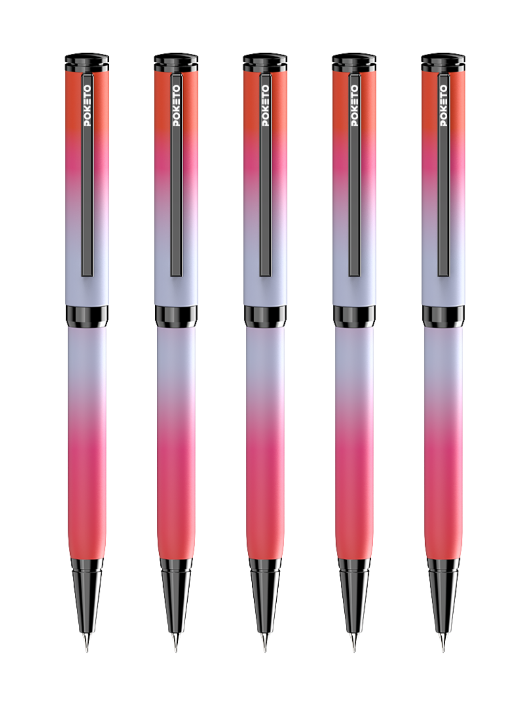 Poketo Ombre Dual Shade Metallic Ball Pen - Rose Flame