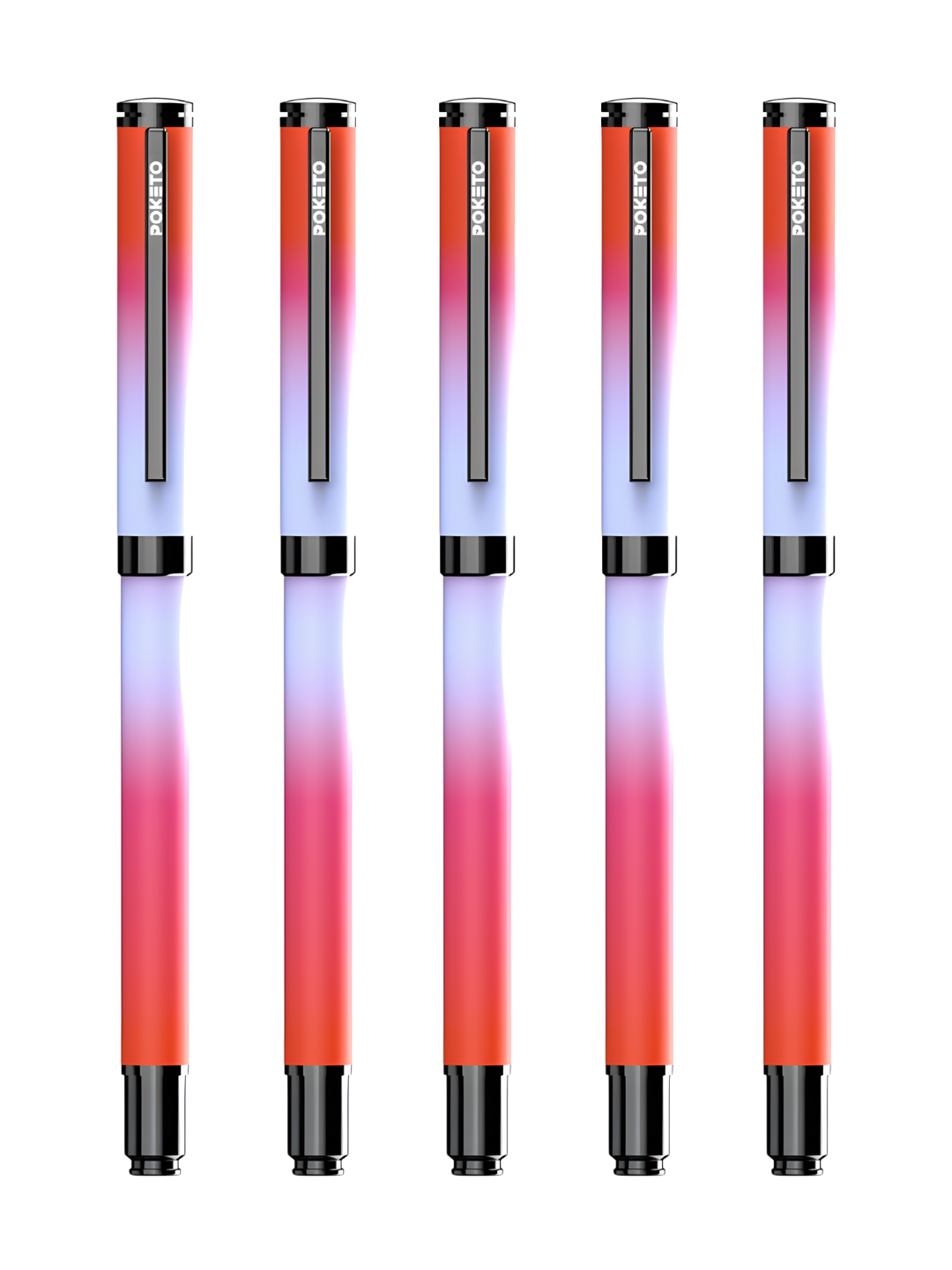 Poketo Ombre Dual Shade Metallic Roller Pen - Rose Flame