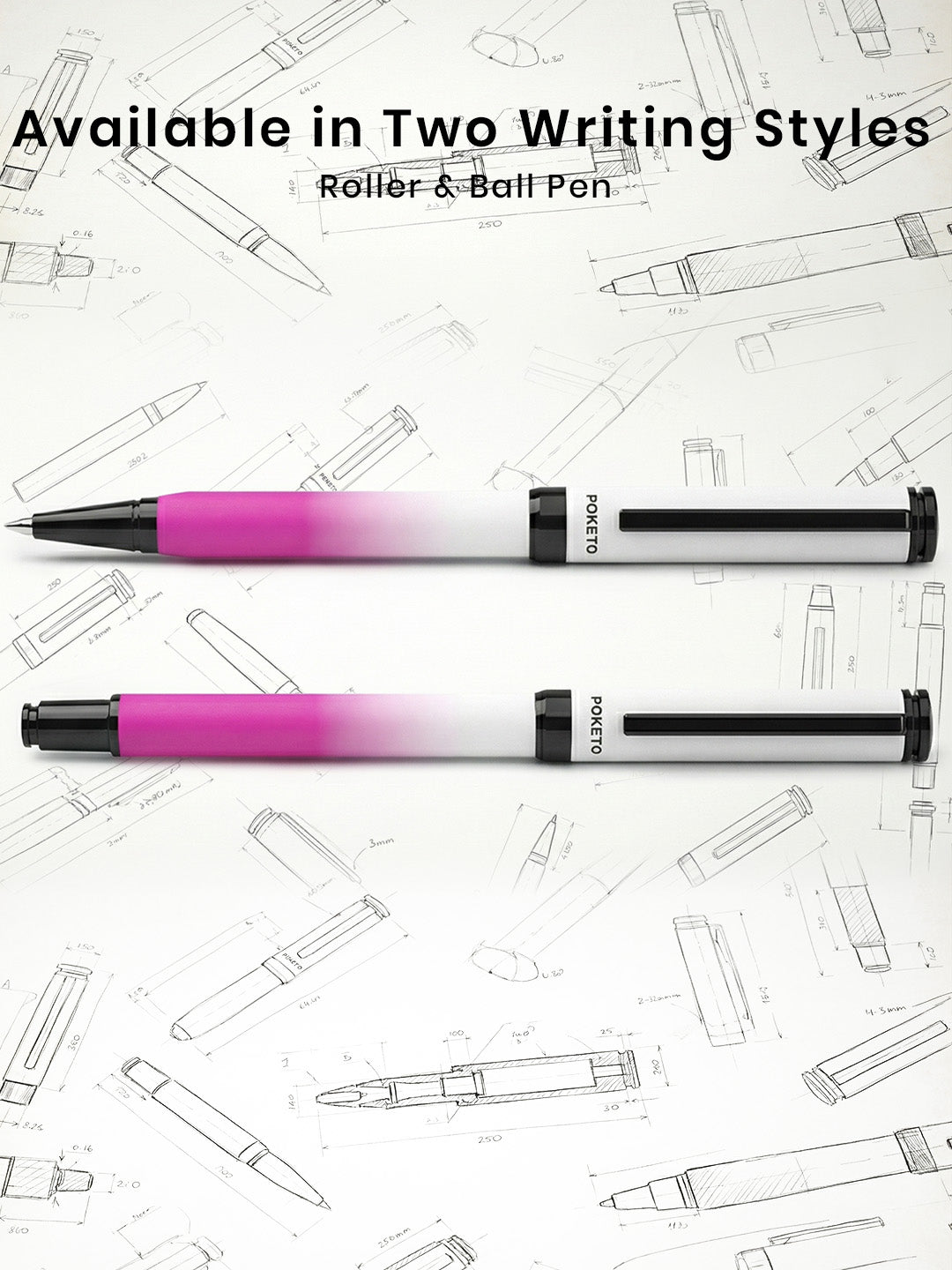 UVx Photon - India's 1st Color Changing Metallic Roller & Ball Pen Set - White & Blue