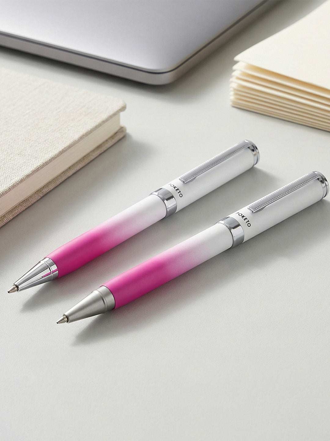 UVx Photon - India's 1st Color Changing Metallic Roller & Ball Pen Set - White & Blue