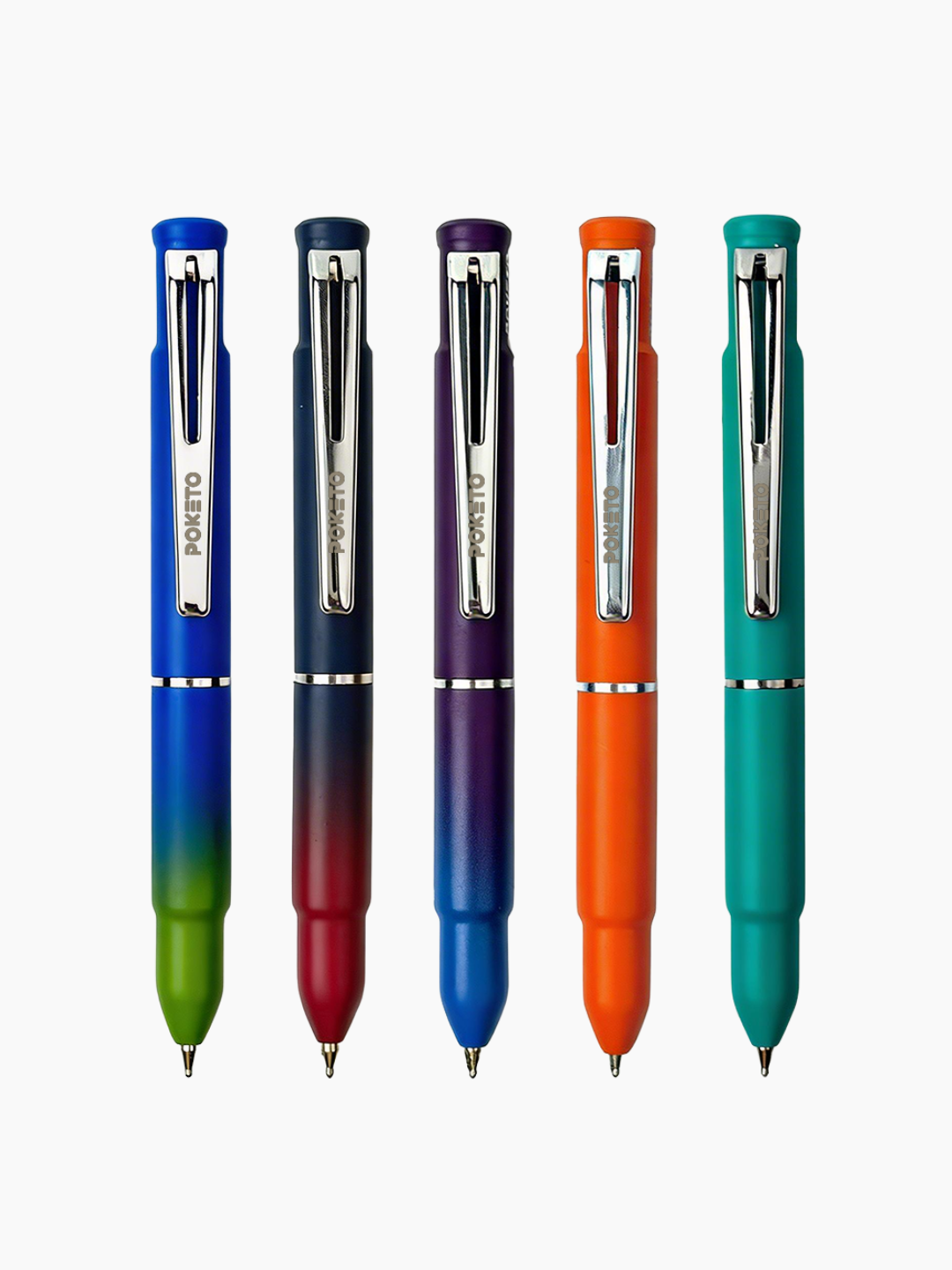 Poketo Nano Solid & Ombre Ball Pen - World's Smallest Pocket Size Ball Pen (Pack of 5)