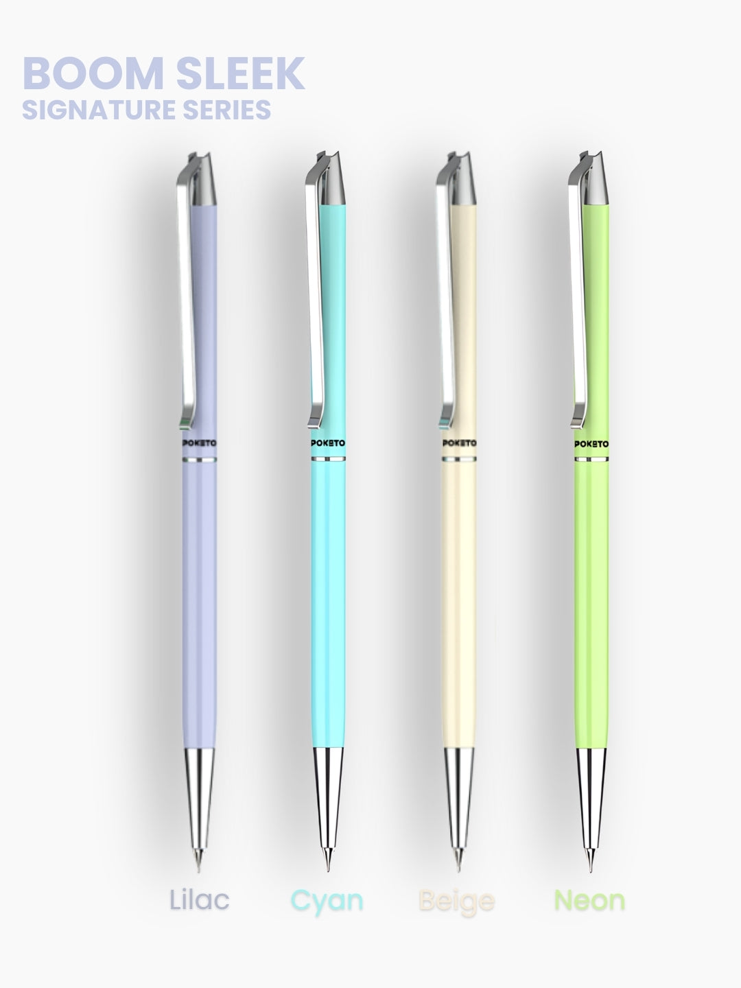Boom Sleek Metallic Ball Pen (Set of 4)