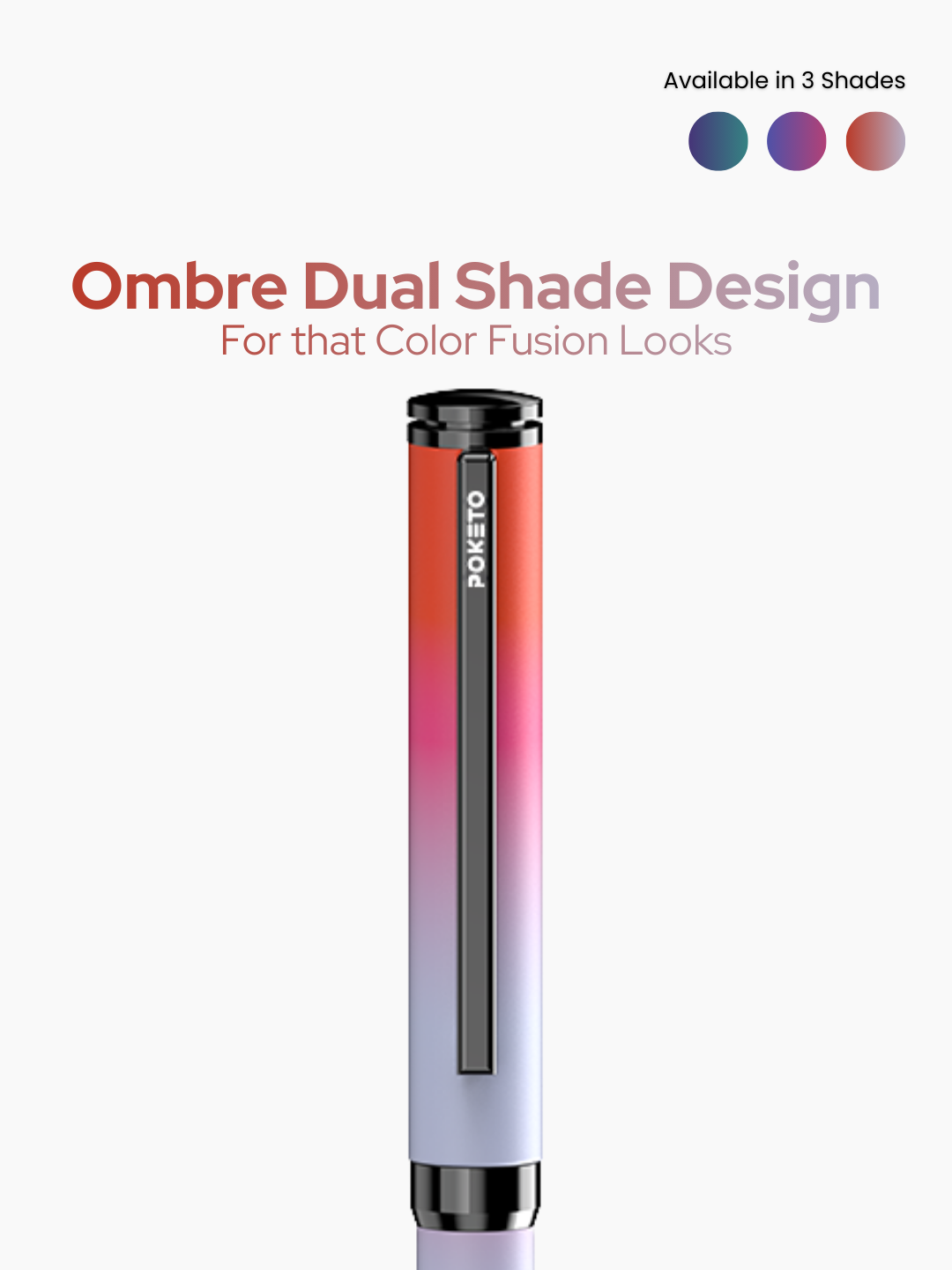 Poketo Ombre Dual Shade Metallic Roller & Ball Pen (Set of 6)
